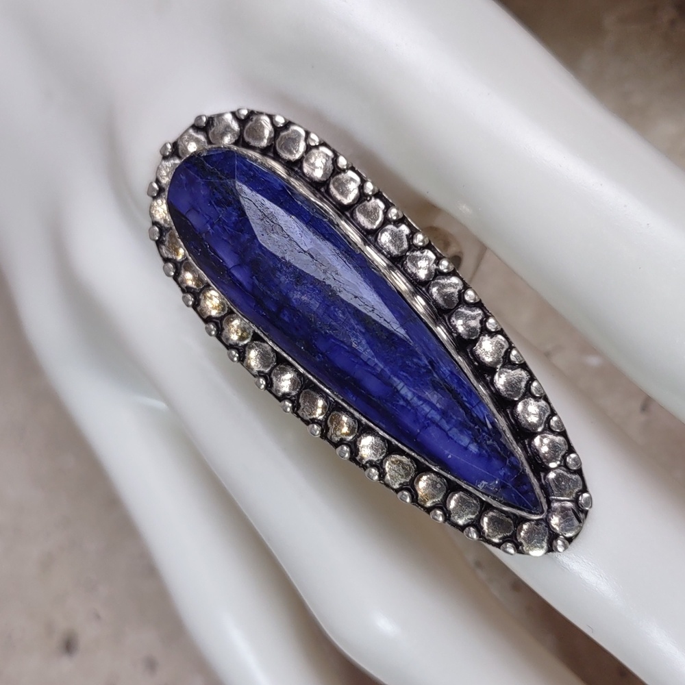 Artisan Crafted Sterling Silver/Faceted Charoite Gemstone Ring